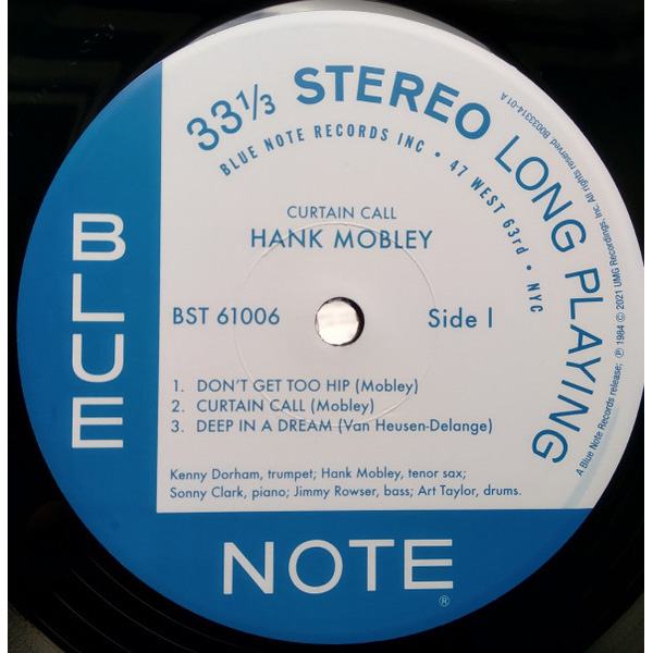 Виниловая пластинка Hank Mobley Featuring Kenny Dorham & Sonny Clark – Curtain Call LP - рис.4