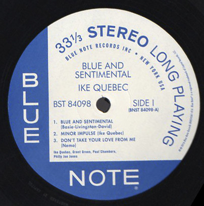 Виниловая пластинка Ike Quebec - Blue & Sentimental - рис.2