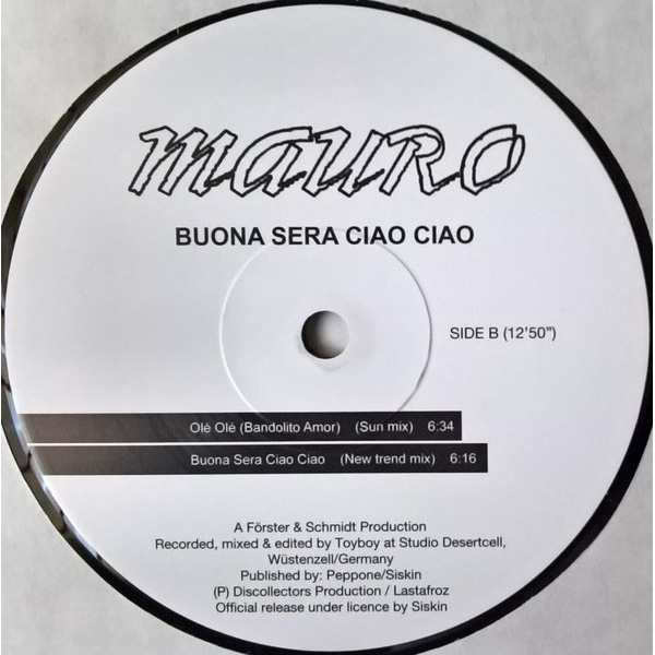 Виниловая пластинка Mauro – Buona Sera - Ciao Ciao LP - рис.3