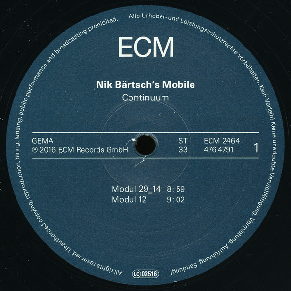Виниловая пластинка Nik Bartsch's Mobile - Continuum - рис.2