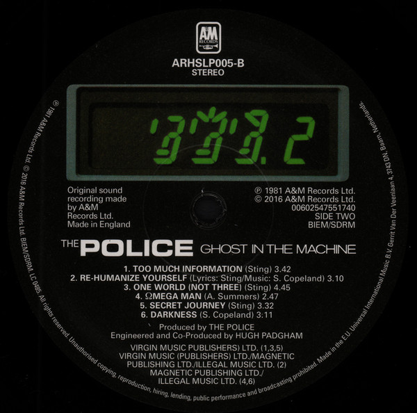 Виниловая пластинка The Police - Ghost In The Machine - рис.3