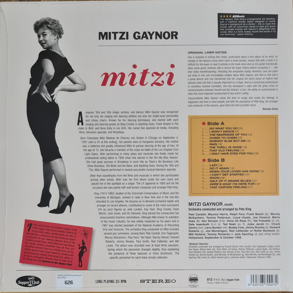 Виниловая пластинка Mitzi Gaynor – Mitzi LP - рис.1
