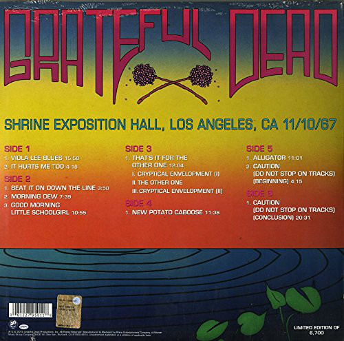 Виниловая пластинка Grateful Dead - Shrine Exposition Hall, Los Angeles, CA 11101967 - рис.1