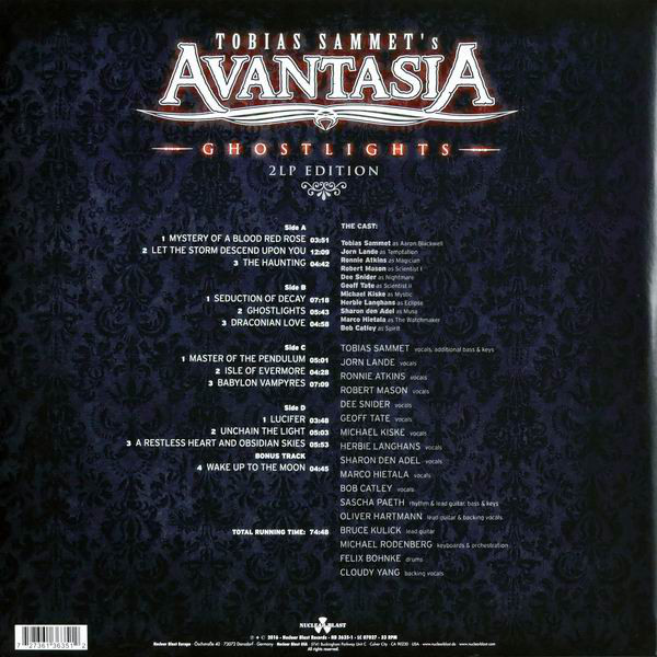 Виниловая пластинка Tobias Sammet's Avantasia - Ghostlights - рис.1