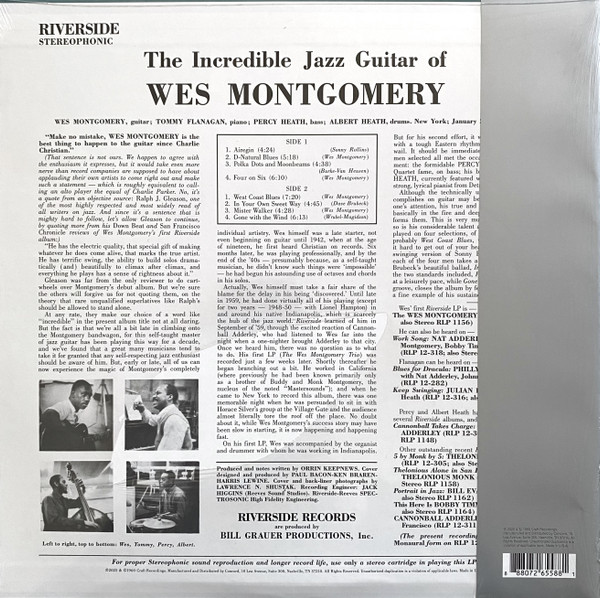 Виниловая пластинка Wes Montgomery – The Incredible Jazz Guitar Of Wes Montgomery LP - рис.1