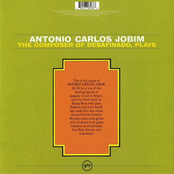 Виниловая пластинка Antonio Carlos Jobim - The Composer Of Desafinado, Plays - рис.1