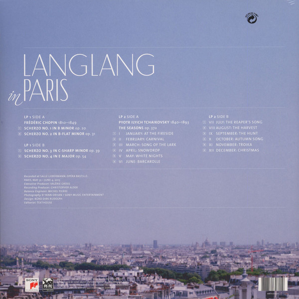 Виниловая пластинка Lang Lang; Chopin; Tchaikovsky - In Paris - рис.1