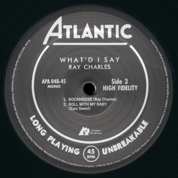 Виниловая пластинка Ray Charles - What'd I Say (Analogue) - 2LP - рис.4