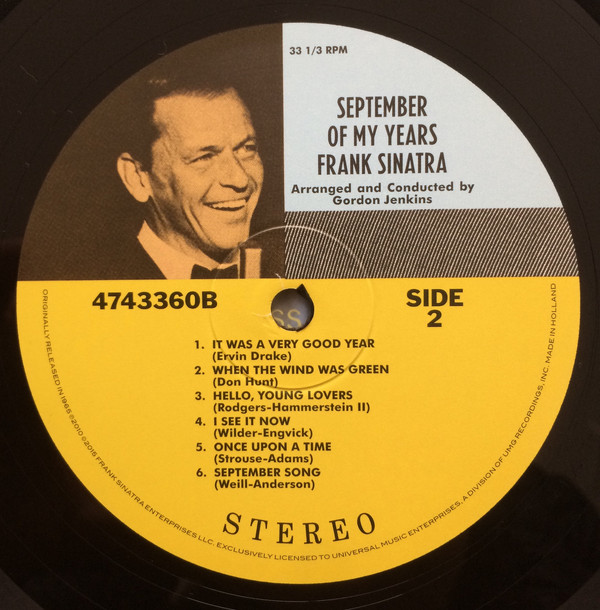 Виниловая пластинка Frank Sinatra - September Of My Years - рис.3
