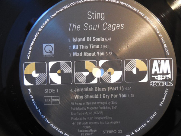 Виниловая пластинка Sting - The Soul Cages - рис.3