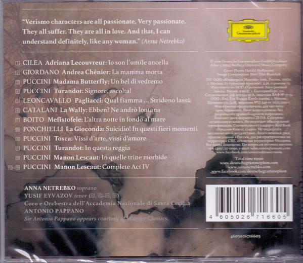 CD-диск Anna Netrebko; Orchestra dell'Accademia Nazionale di Santa Cecilia; Antonio Pappano - Verismo - рис.1