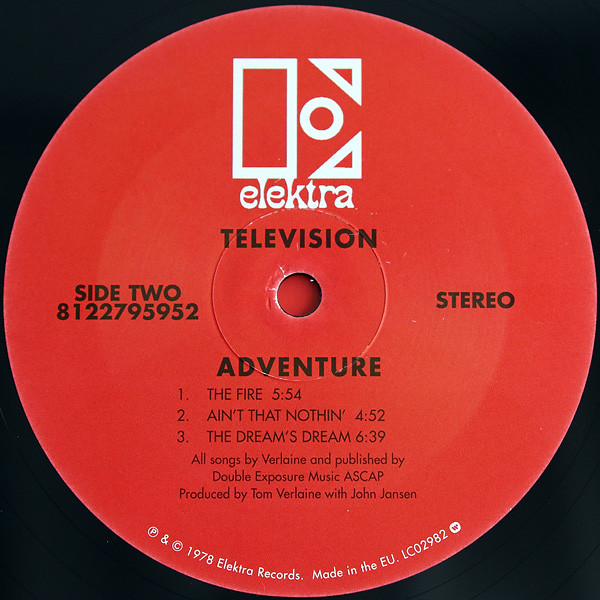 Виниловая пластинка Television - Adventure - рис.3