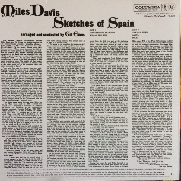 Виниловая пластинка Miles Davis – Sketches Of Spain LP - рис.1
