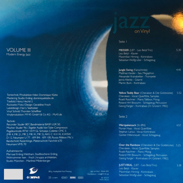 Виниловая пластинка Various Artists - Jazz On Vinyl Volume III (Modern Energy Jazz) LP - рис.1