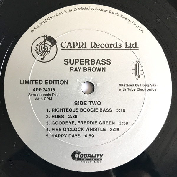 Виниловая пластинка Ray Brown, John Clayton – Super Bass LP - рис.3