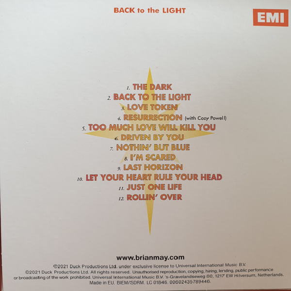 Бокс-сет Brian May - Back To The Light (Box-set) LP+2CD - рис.6