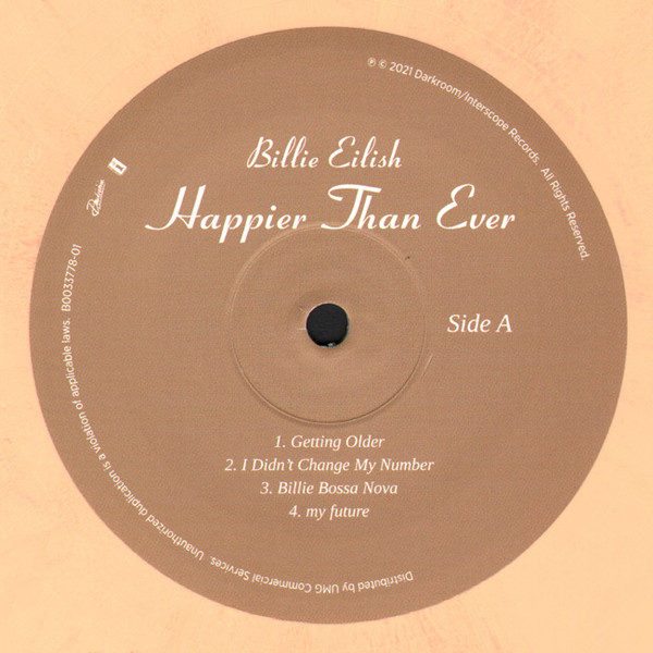 Виниловая пластинка Billie Eilish - Happier Than Ever (Golden Yellow) LP - рис.4