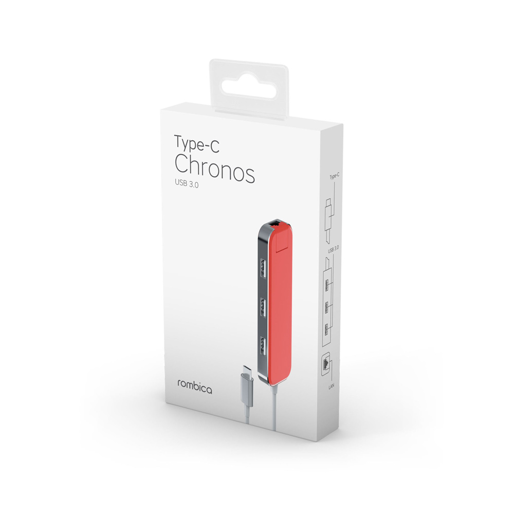 USB HUB Rombica USB-C Chronos Red - фото 5