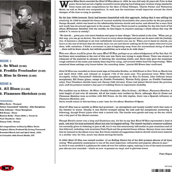 Виниловая пластинка Miles Davis – Kind Of Blue LP - рис.1