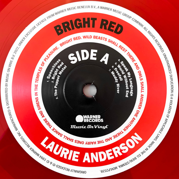 Виниловая пластинка Laurie Anderson – Bright Red Coloured Red LP - рис.1