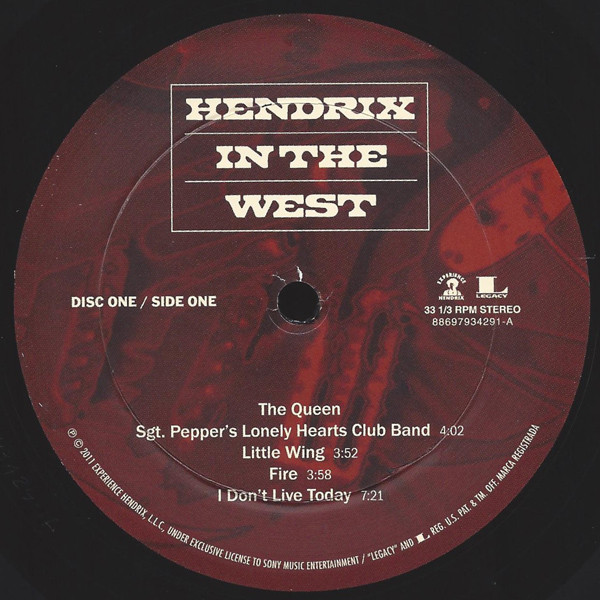 Виниловая пластинка Jimi Hendrix - Hendrix In The West - рис.2