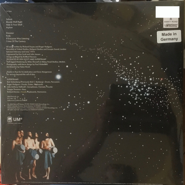 Виниловая пластинка Supertramp – Crime Of The Century (Half Speed) LP - рис.3