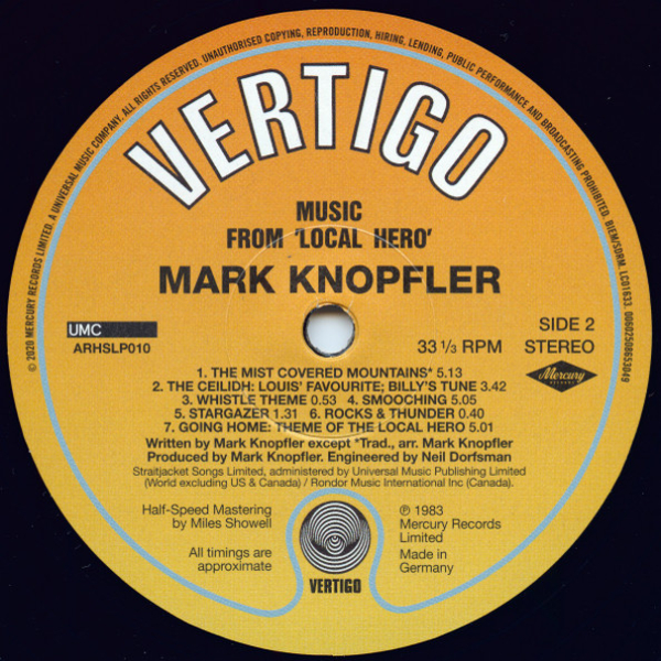 Виниловая пластинка Mark Knopfler - Local Hero (Half Speed Master) LP - рис.4