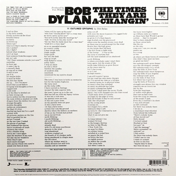 Виниловая пластинка Bob Dylan - The Times They Are A-Changin' - рис.1