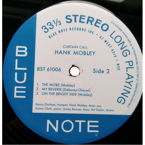 Виниловая пластинка Hank Mobley Featuring Kenny Dorham & Sonny Clark – Curtain Call LP - рис.5