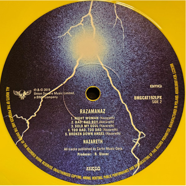 Виниловая пластинка Nazareth - Razamanaz - (Yellow LP) - рис.3