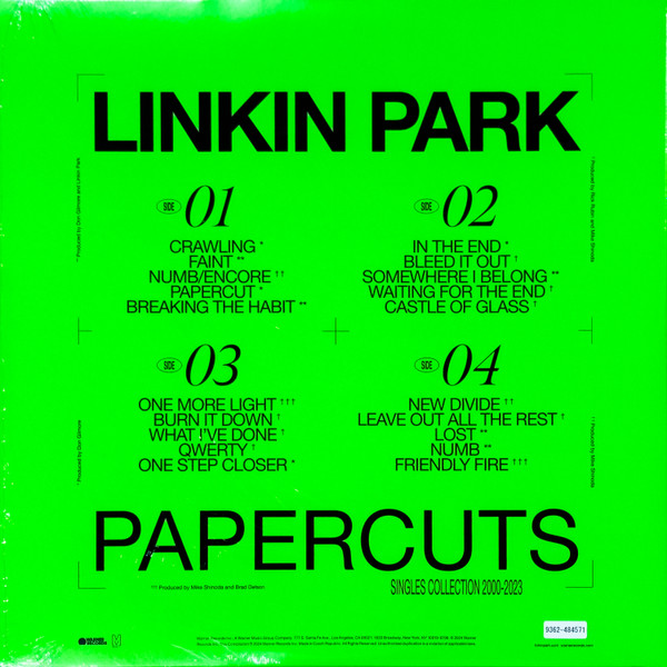 Виниловая пластинка Linkin Park – Papercuts - Coloured Clear with Black & Red Splatter 2LP - рис.1