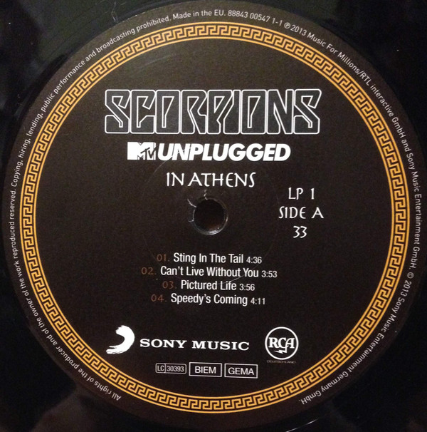 Виниловая пластинка Scorpions - MTV Unplugged In Athens - рис.2