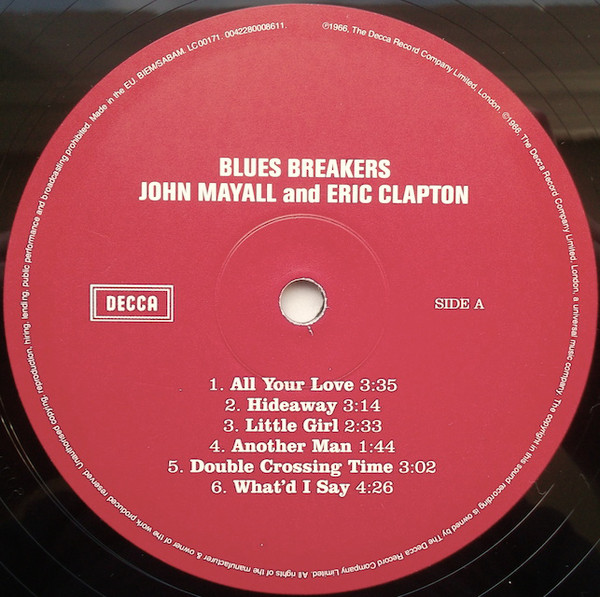 Виниловая пластинка John Mayall; Eric Clapton - Blues Breakers - рис.2