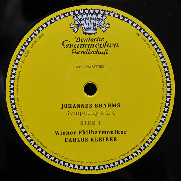 Виниловая пластинка Johannes Brahms; Wiener Philharmoniker; Carlos Kleiber - Symphonie No. 4 - рис.3
