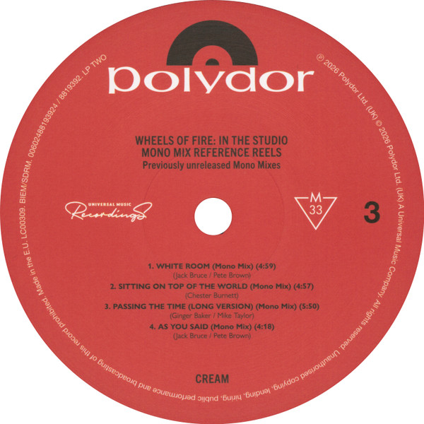 Виниловая пластинка Cream - Wheels Of Fire: In The Studio - 3LP - рис.11