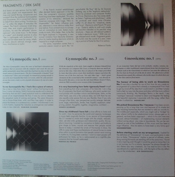Виниловая пластинка Erik Satie - Fragments - 2LP - рис.8