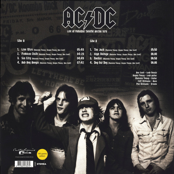 Виниловая пластинка AC/DC – Live At Paradise Theatre Boston 1978 LP - рис.1