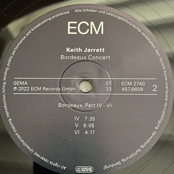 Виниловая пластинка Keith Jarrett - Bordeaux Concert - 2LP - рис.6