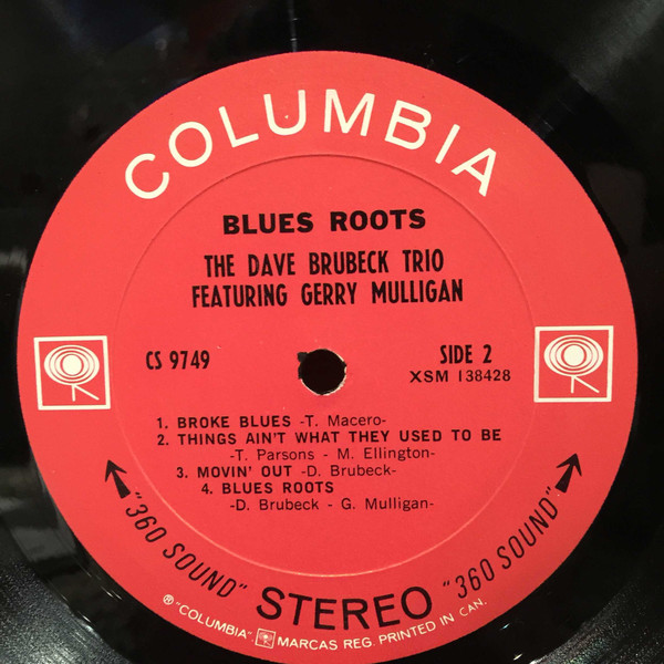 Виниловая пластинка The Dave Brubeck Trio; Gerry Mulligan - Blues Roots - рис.3