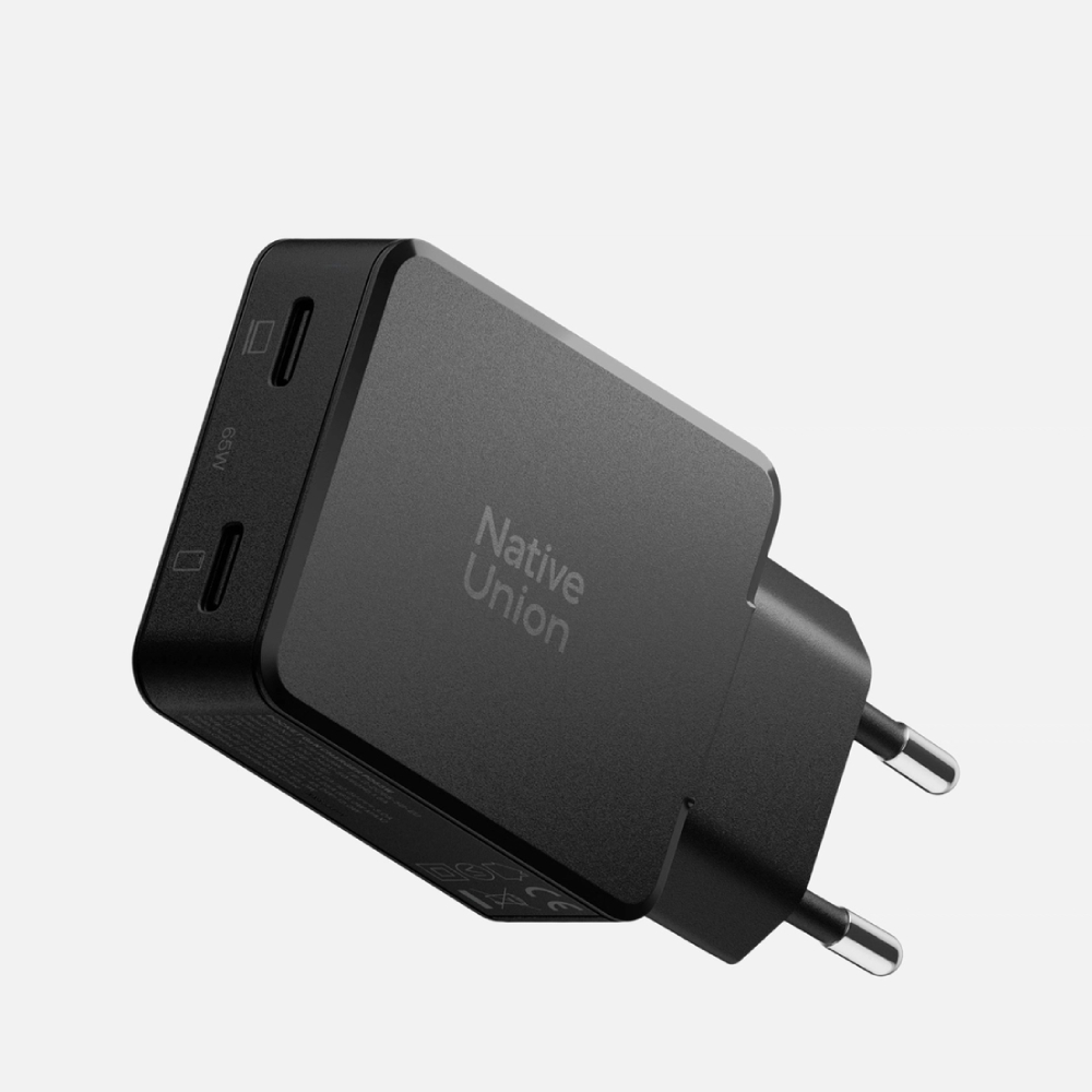 

Зарядное устройство Native Union, Черный, Pocket GaN Charge 2xUSB-C 65W Black