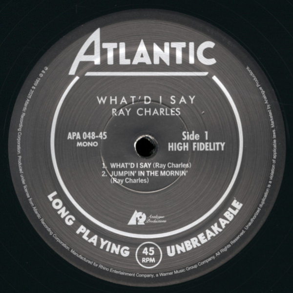 Виниловая пластинка Ray Charles - What'd I Say (Analogue) - 2LP - рис.2