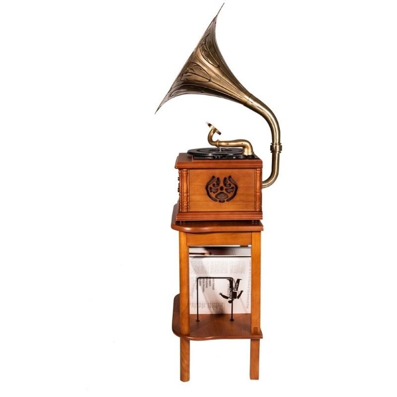 Проигрыватель винила MJI Audio Gramophone Classic Bronze Horn Turntable MJI-651 + Stand Table Gramophone Classic Bronze Horn Turntable MJI-651 + Stand Table - фото 3
