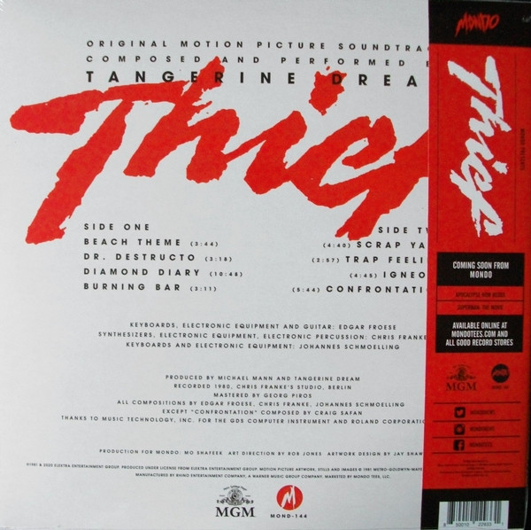 Виниловая пластинка Tangerine Dream – Thief (OST) LP - рис.1