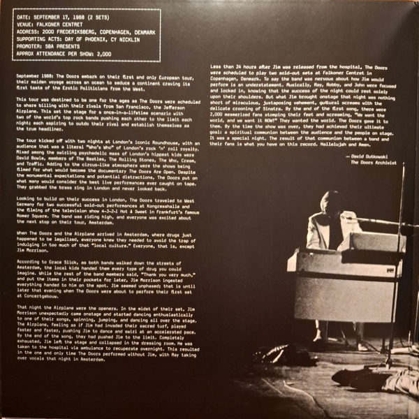 Виниловая пластинка The Doors – Live In Copenhagen (coloured) - 2LP - рис.4