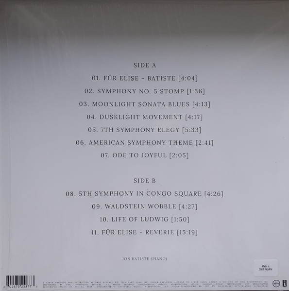 Виниловая пластинка Jon Batiste – Beethoven Blues - Batiste Piano Series, Vol. 1 LP - рис.3