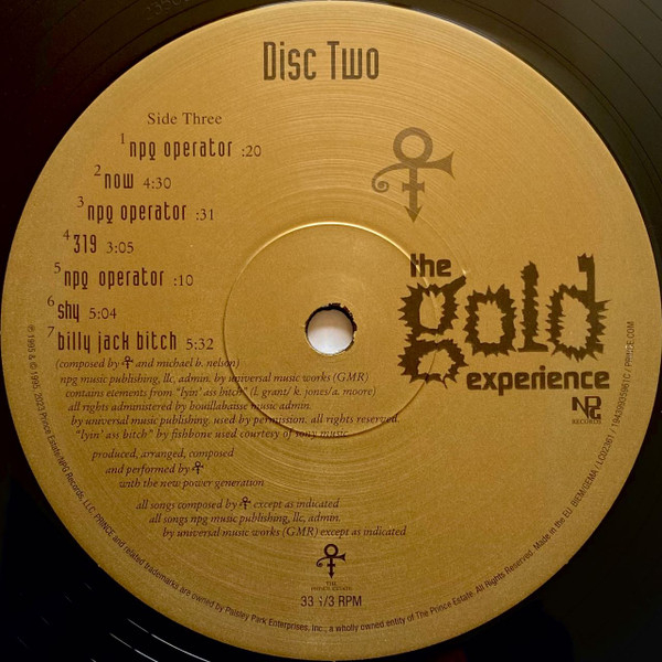 Виниловая пластинка The Artist (Formerly Known As Prince) – The Gold Experience - 2LP - рис.5