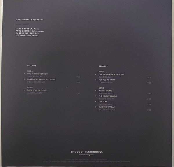 Виниловая пластинка The Dave Brubeck Quartet – Debut In The Netherlands 1958 - Analogue LP - рис.1