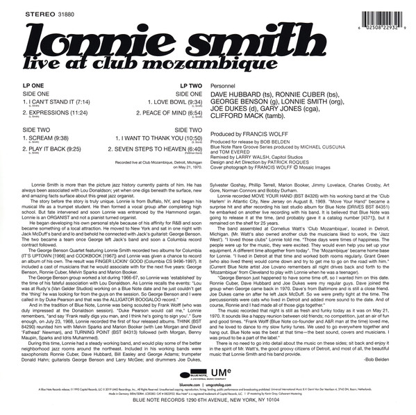 Виниловая пластинка Lonnie Smith – Live At Club Mozambique - 2LP - рис.1