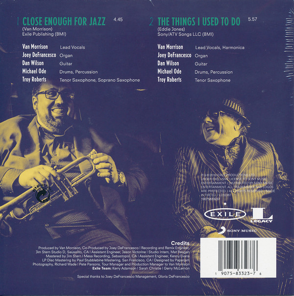 Виниловая пластинка Van Morrison; Joey DeFrancesco - Close Enough For Jazz The Things I Used To Do - рис.1