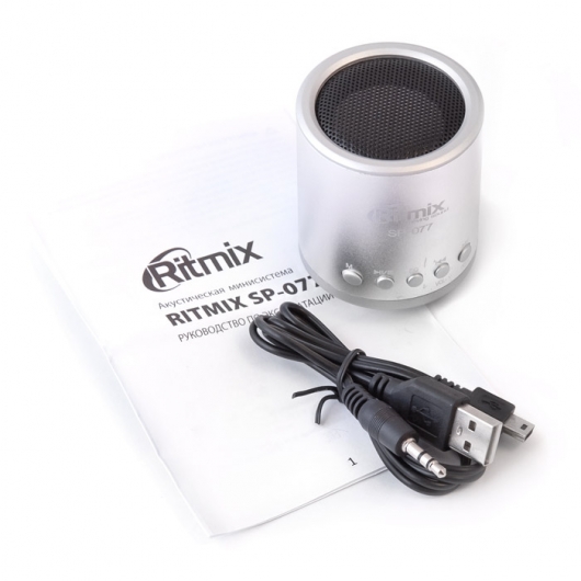 Портативная колонка RITMIX SP-077 Silver - рис.1